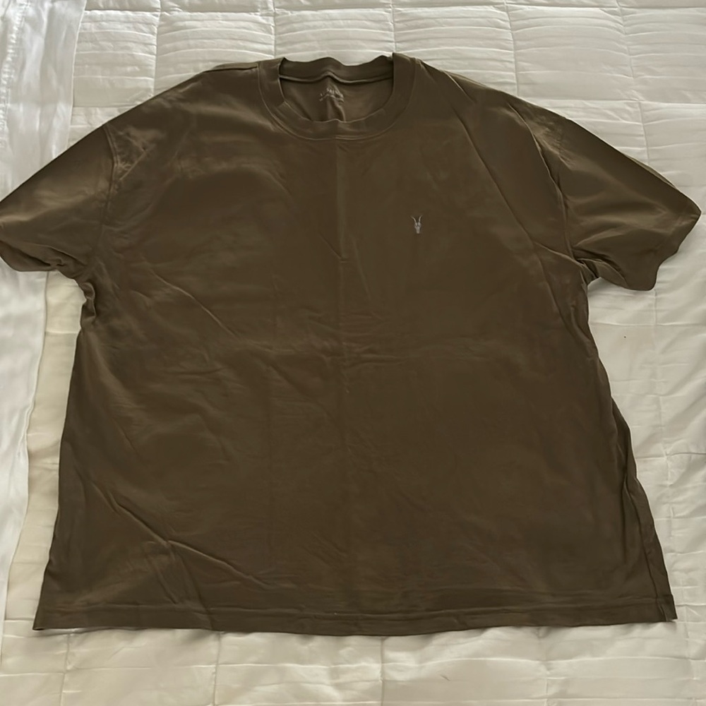 Men’s ALLSAINTS Crew Neck T Shirt. Khaki color. Size XXL.